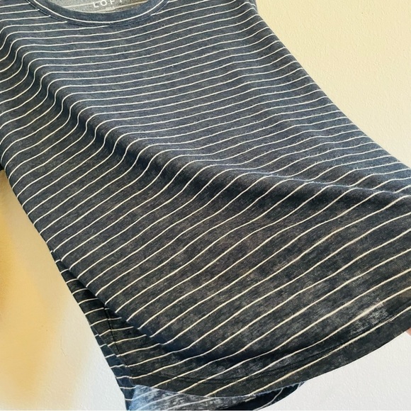 Ann Taylor LOFT Women's Blue Striped Top size S casual dropped sleeves spring - Picture 7 of 7